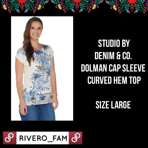 Denim&Co Tops - STUDIO BY DENIM & CO.| DOLMAN CAP SLEEVE| FLORAL BLOUSE